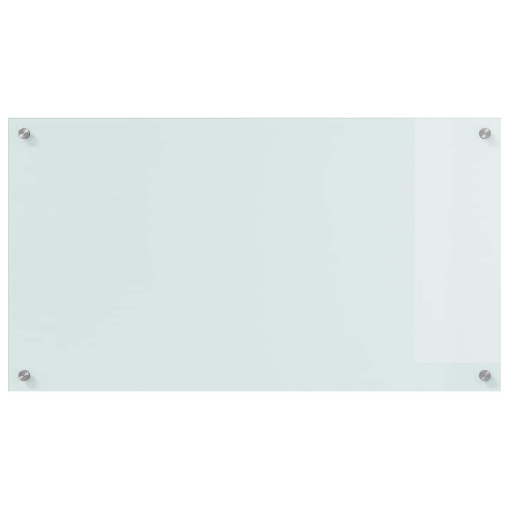 Kitchen Backsplash White 90 x 50 cm Tempered Glass